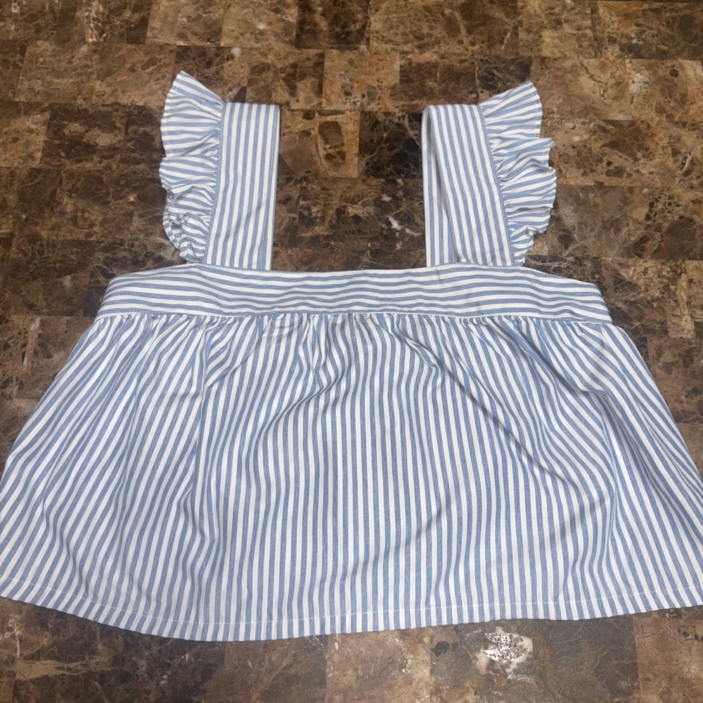 Celebrity Pink Blue and White Striped Top